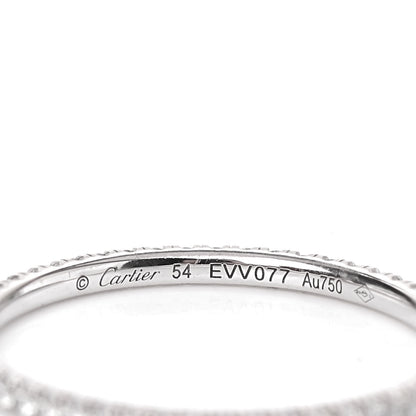 Cartier 18K White Gold Diamond 1.5mm Etincelle de Cartier Wedding Band Ring 54 6.75 4 of 5
