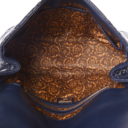 Versace Barocco Quilted Nappa Altea Vanitas Satchel Blue 5 of 13