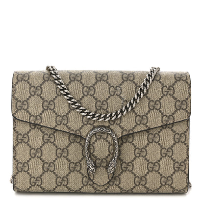 Gucci GG Supreme Monogram Mini Dionysus Chain Wallet Beige Vulcanic Red 1 of 21