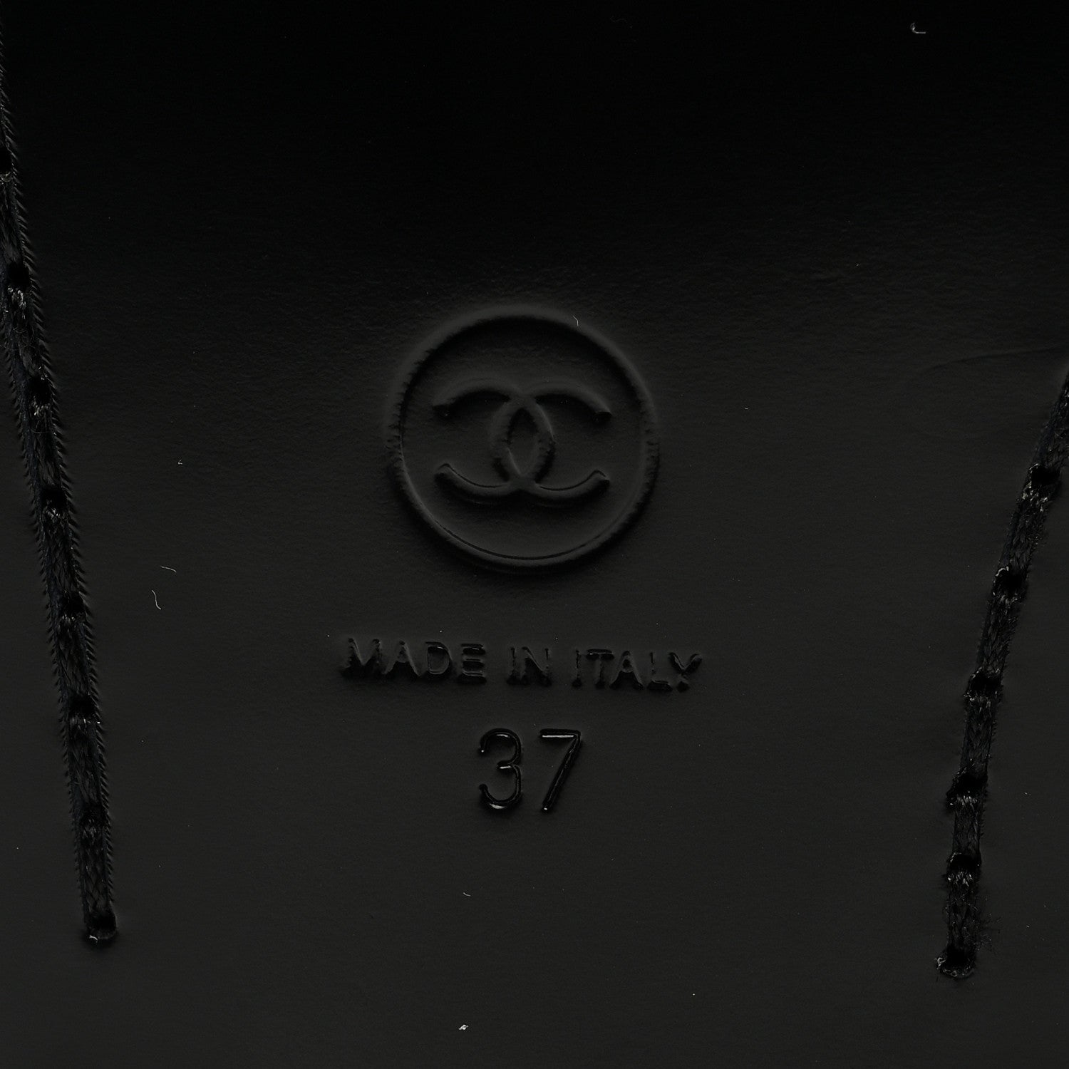 Chanel Shiny Calfskin CC Loafers Black White 37 Black White 6 of 9