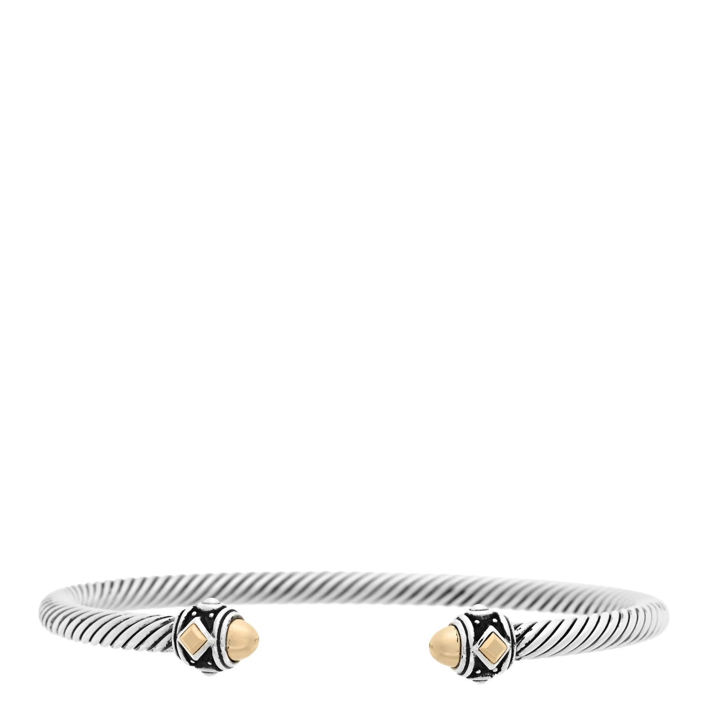 Sterling Silver 18K Yellow Gold 4mm Cable Renaissance Bracelet
