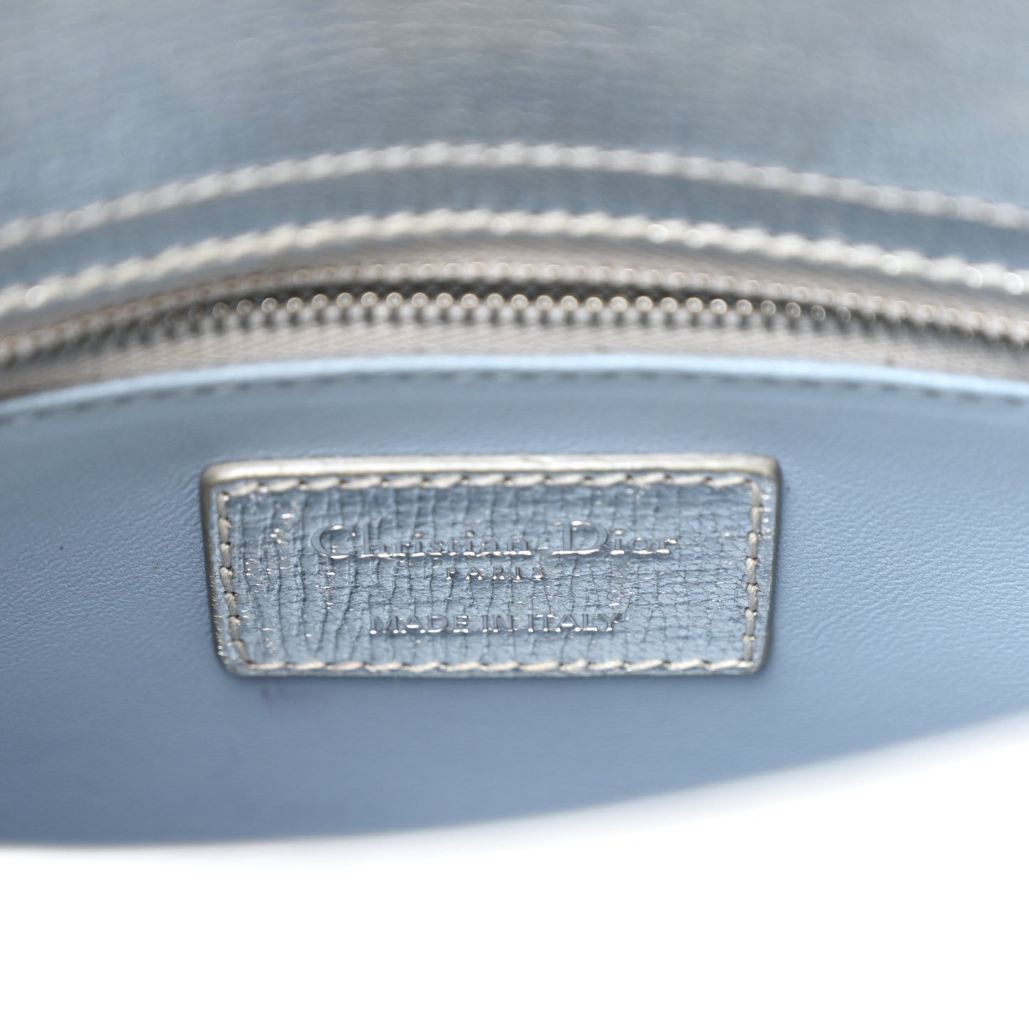 Metallic Grained Calfskin Cannage Small My ABCDior Lady Dior Silver