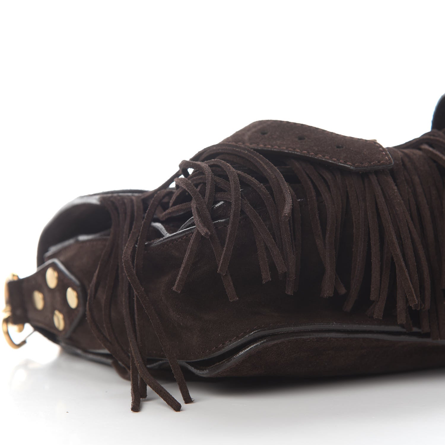 Proenza Schouler Suede Fringed PS1 Crossbody Pouch Bark 7 of 9