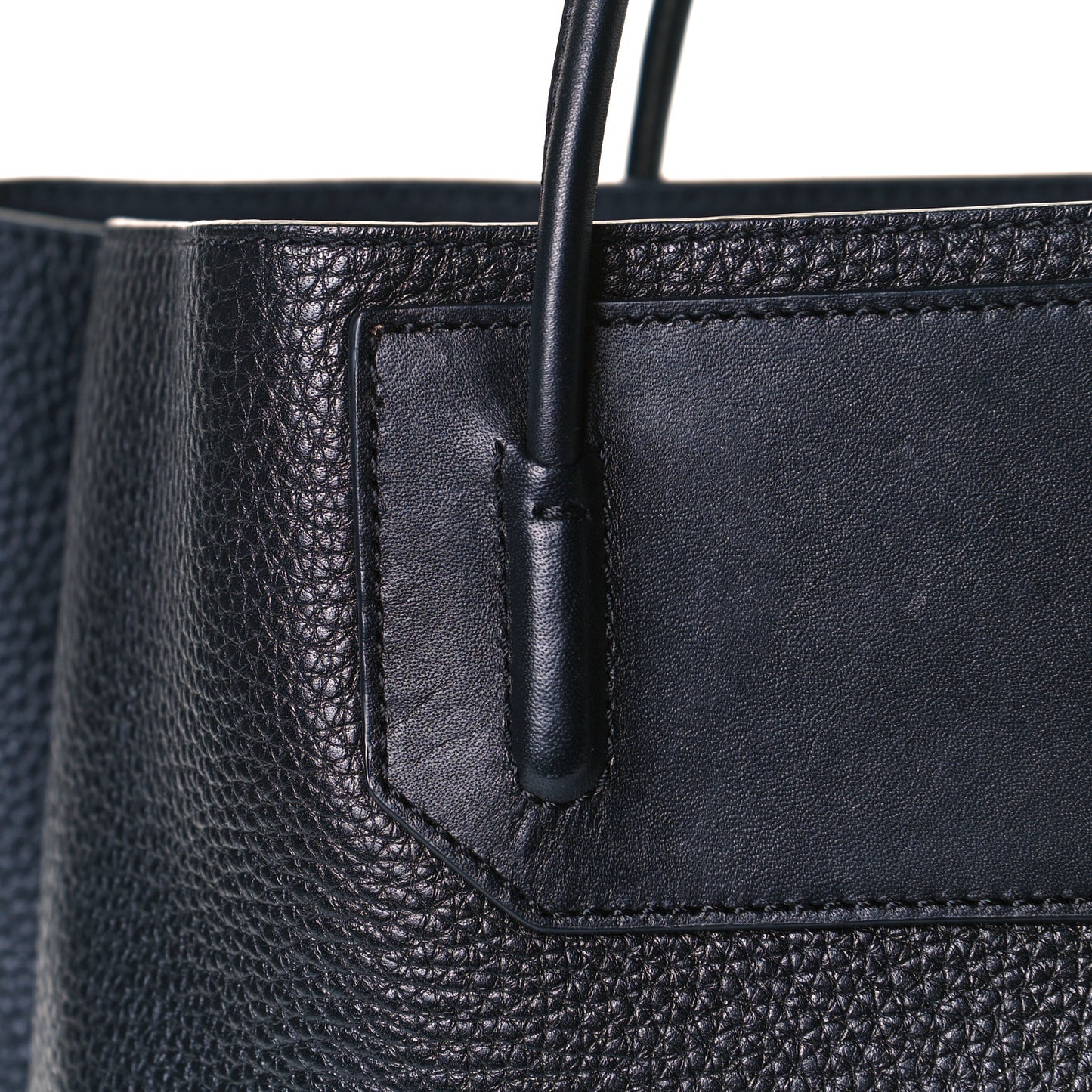 Pebbled Calfskin Large Prisma Skeletal Tote Black Silver Hardware