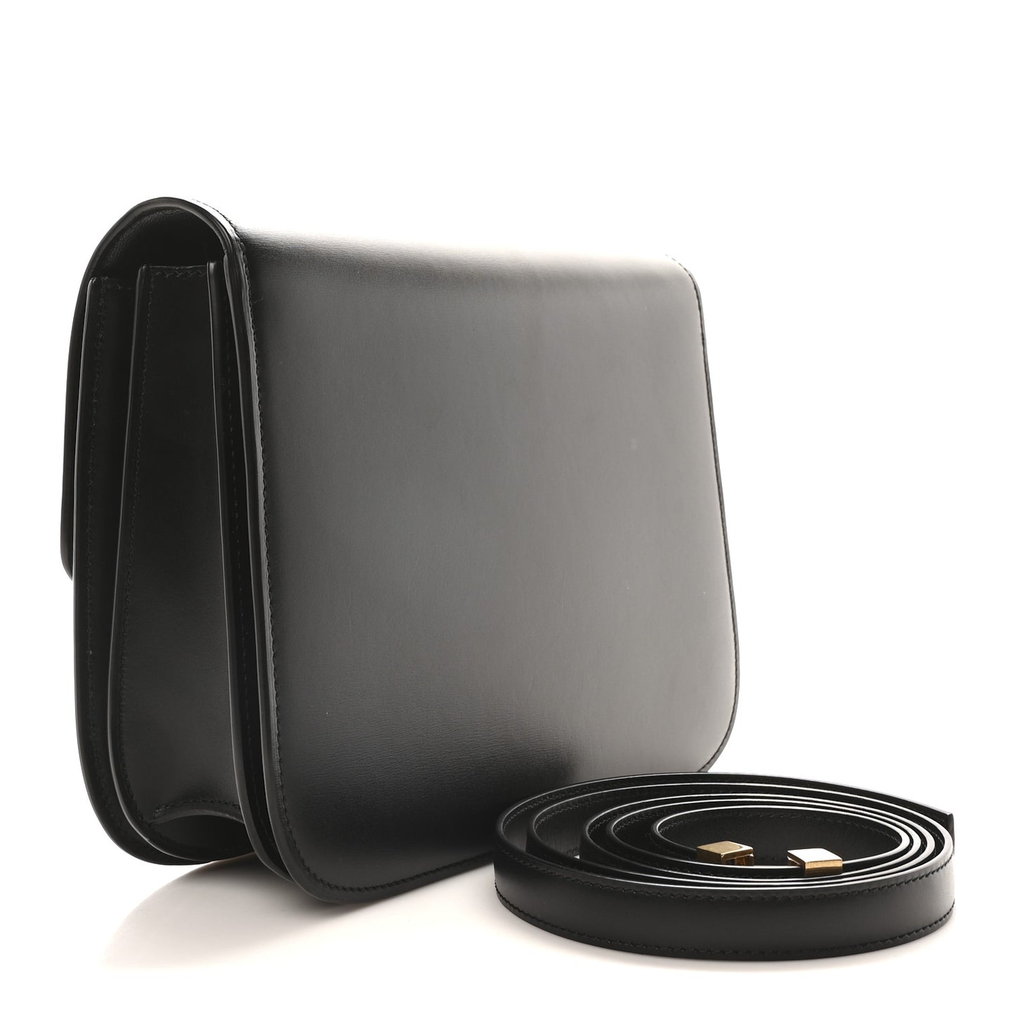 Box Calfskin Medium Classic Box Flap Bag Black