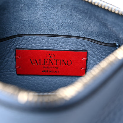 Valentino Garavani Pebbled Calfskin Small Rockstud Flip Lock Shoulder Bag Niagara 5 of 7