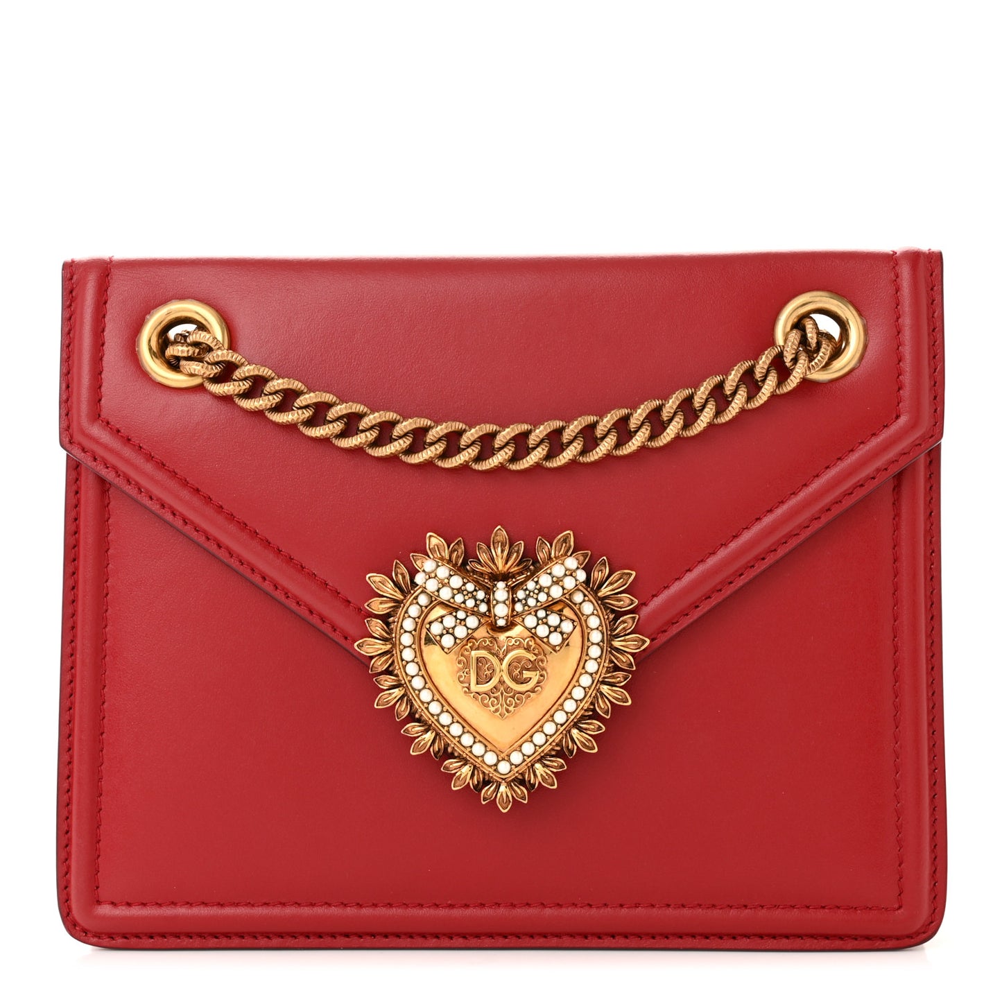 Smooth Calfskin Medium Devotion Crossbody Bag Poppy Red