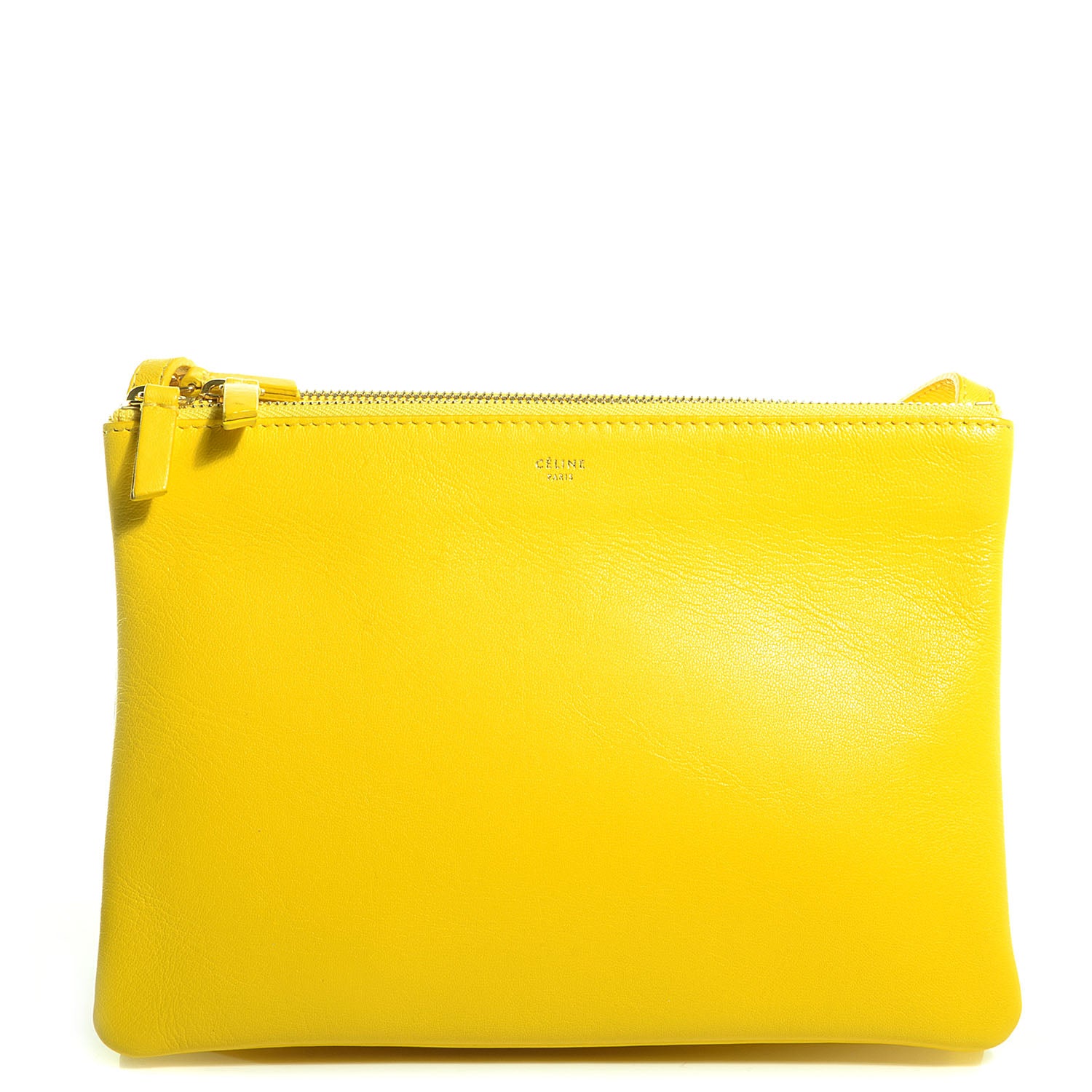 Celine Lambskin Large Trio Crossbody Bag Sun Yellow 1 of 6
