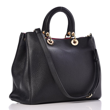 Christian Dior Bullcalf Large Diorissimo Tote Black Rose Indien 3 of 7