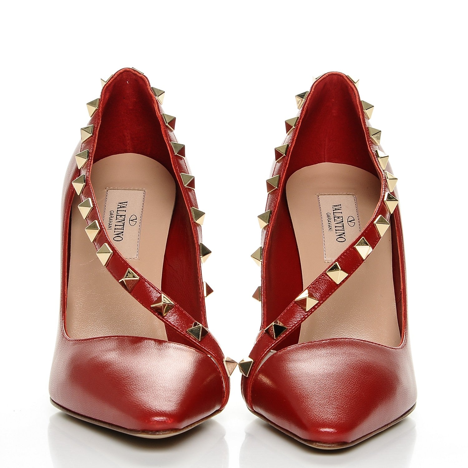 Valentino Garavani Nappa Rockstud Cross Strap D'Orsay 105mm Pumps 36.5 Rosso Valentino 2 of 8