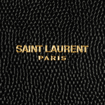 Saint Laurent Grain De Poudre Matelasse Chevron Large Monogram Satchel Black 6 of 8