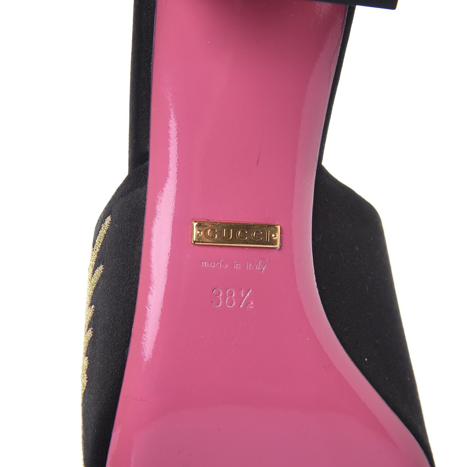 Gucci Satin Dragon Embroidered Candy Mules 38.5 Black 6 of 9