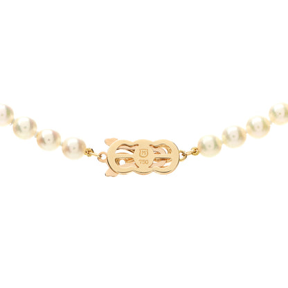 Mikimoto 18K Yellow Gold Akoya Pearl 6.5-7mm Strand Necklace 15.5" 4 of 5