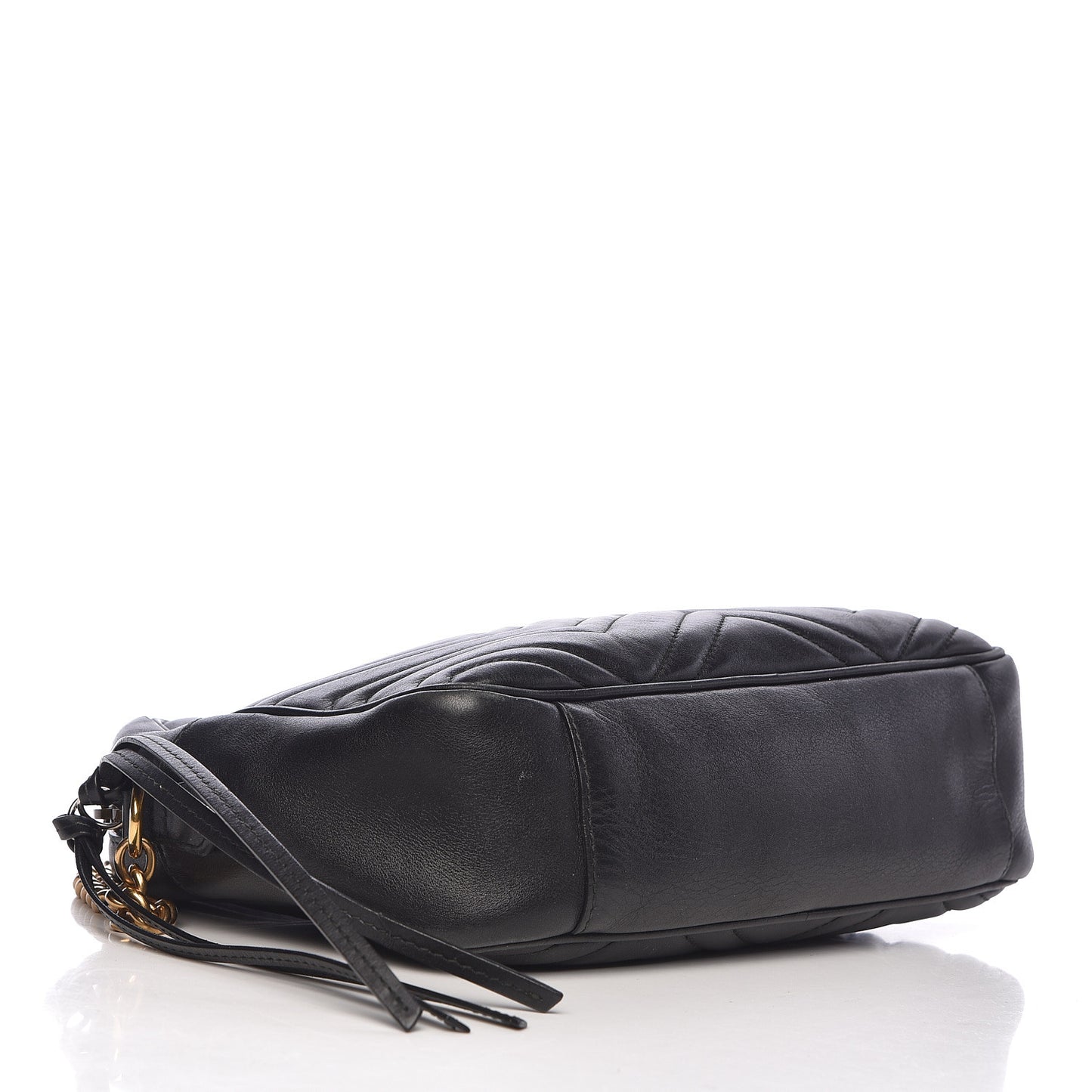 Calfskin Matelasse Medium GG Marmont Chain Shoulder Bag Black