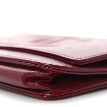 Chanel Caviar Timeless CC Wallet on Chain WOC Dark Red 10 of 10
