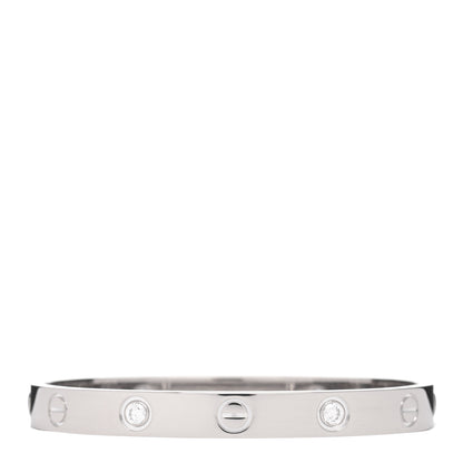 Cartier 18K White Gold 4 Diamond LOVE Bracelet 15 3 of 6