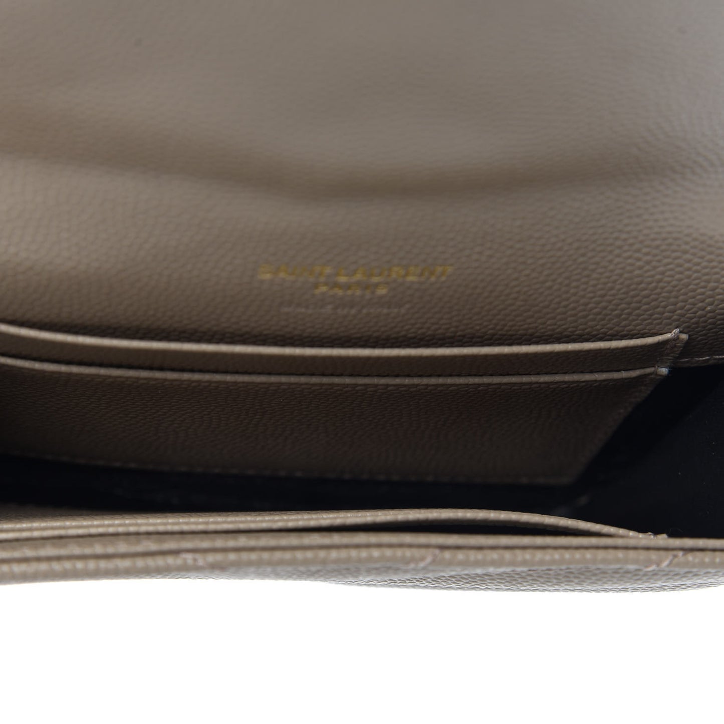 Grain De Poudre Matelasse Chevron Small Monogram Envelope Wallet Dark Beige