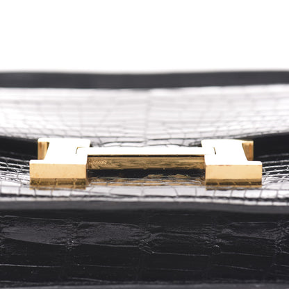 Hermes Shiny Porosus Crocodile Constance 23 Black 15 of 23