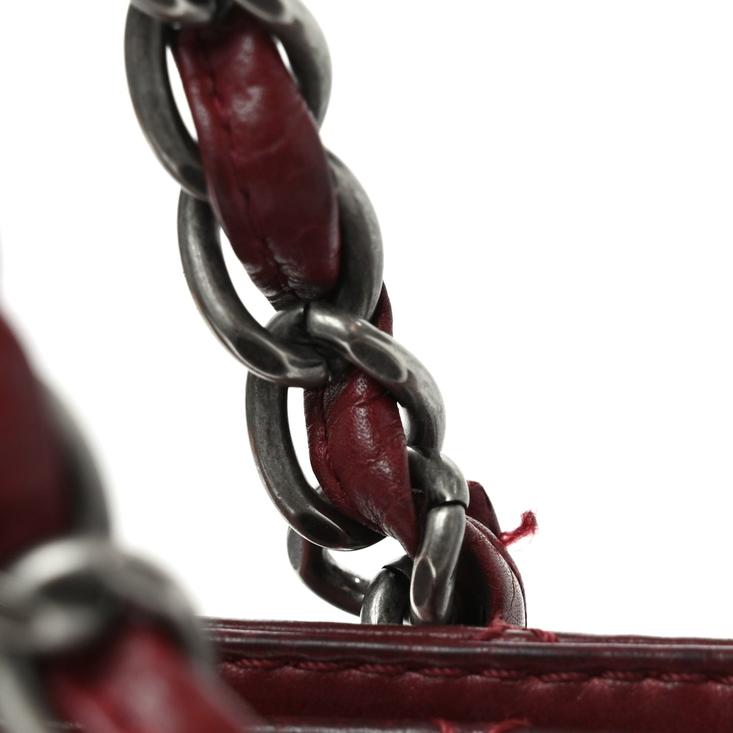 Aged Calfskin Small Shopping In Moscow Tote Burgundy