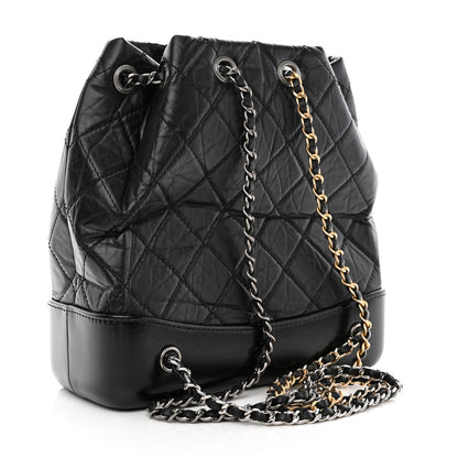 Chanel Aged Calfskin Quilted Small Gabrielle Backpack Black 3 of 11