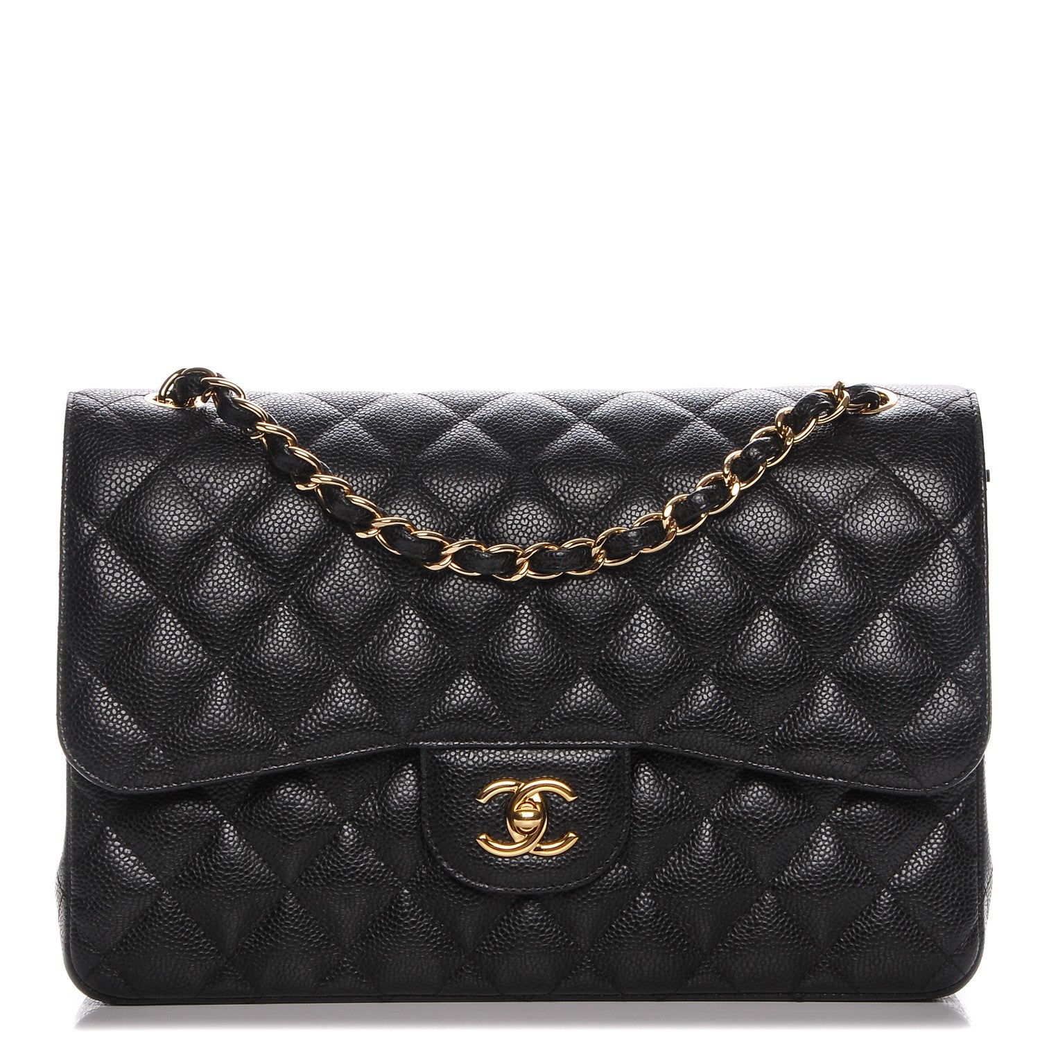 Chanel Caviar Quilted Jumbo Double Flap Black 1 of 7
