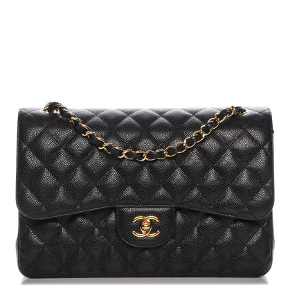 Chanel Caviar Quilted Jumbo Double Flap Black 1 of 7