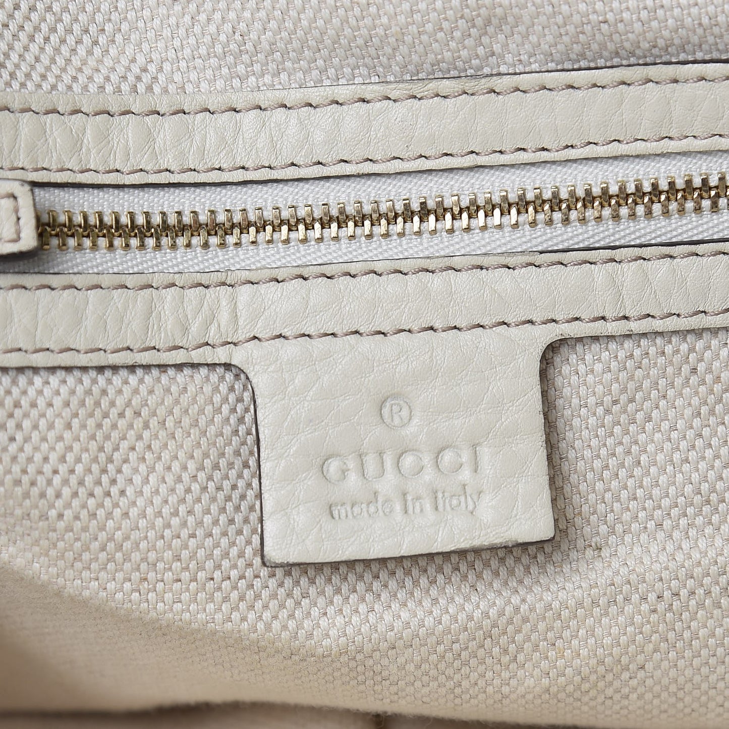 Pebbled Calfskin Medium Soho Shoulder Bag Off White