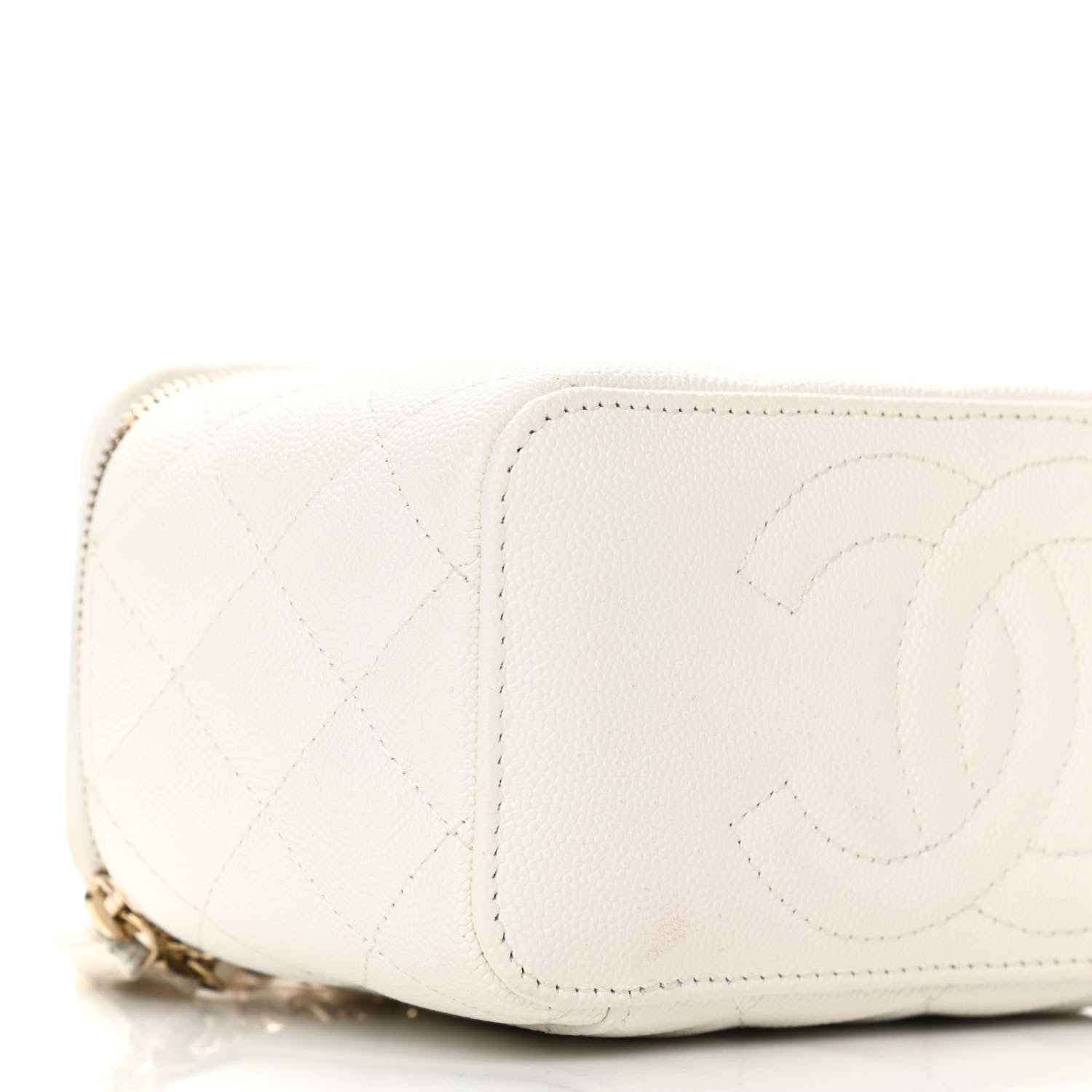 Chanel Caviar Quilted Small Vanity Case With Chain White 9 of 11
