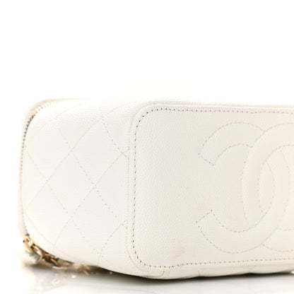Chanel Caviar Quilted Small Vanity Case With Chain White 9 of 11