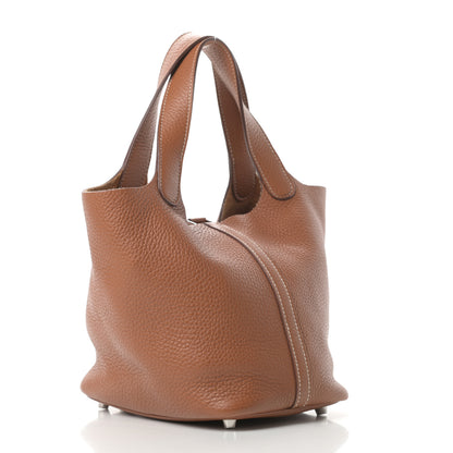Hermes Taurillon Clemence Picotin Lock 18 PM Gold 3 of 12