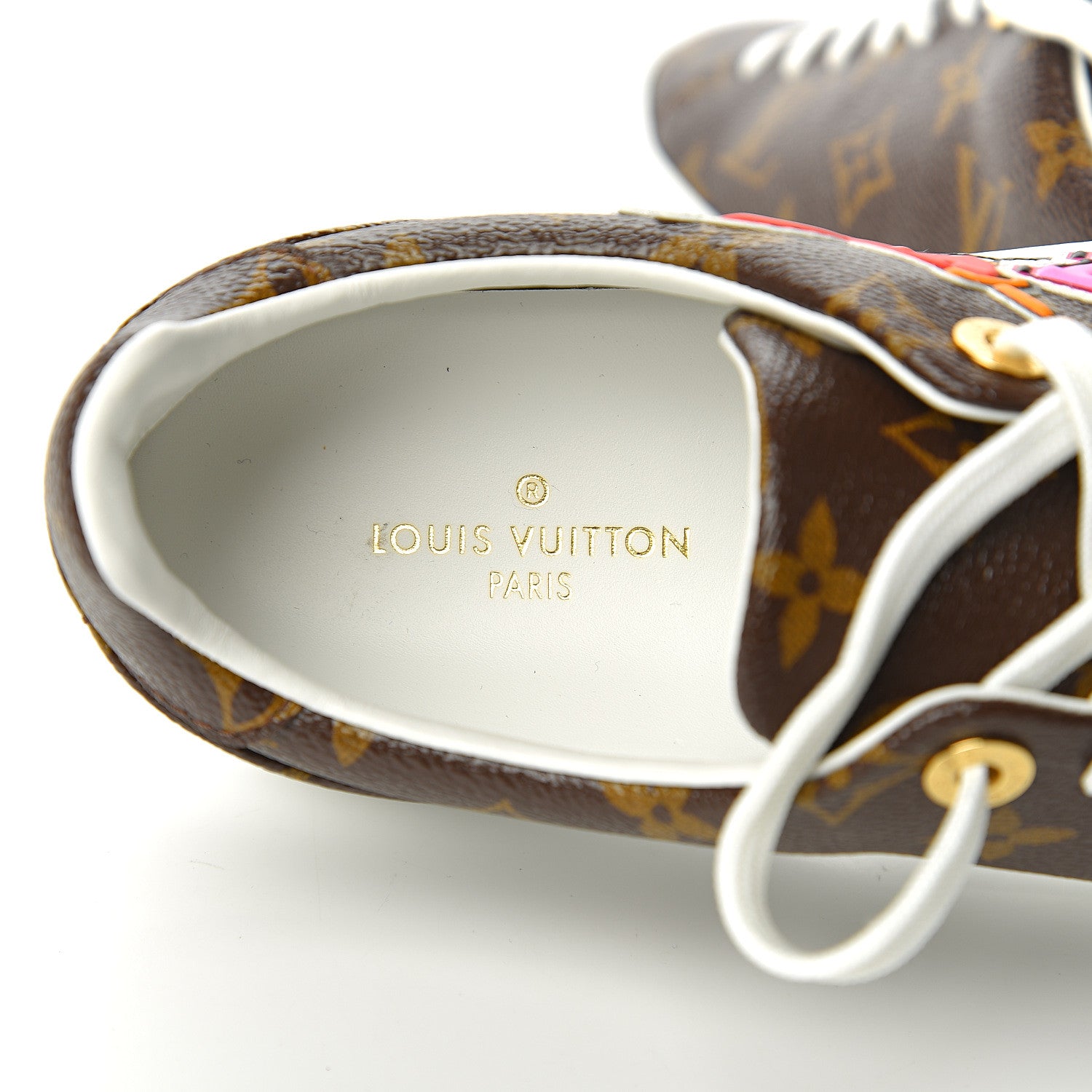 Louis Vuitton Calfskin Monogram LV Black Heart Sneakers 38.5 Cacao 6 of 8