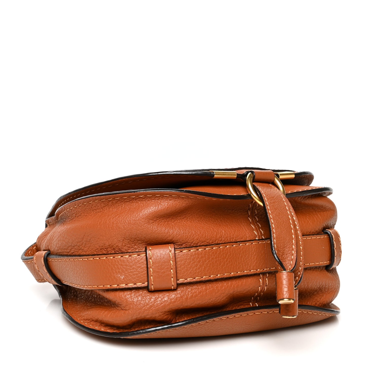 Calfskin Mini Marcie Round Crossbody Bag Tan
