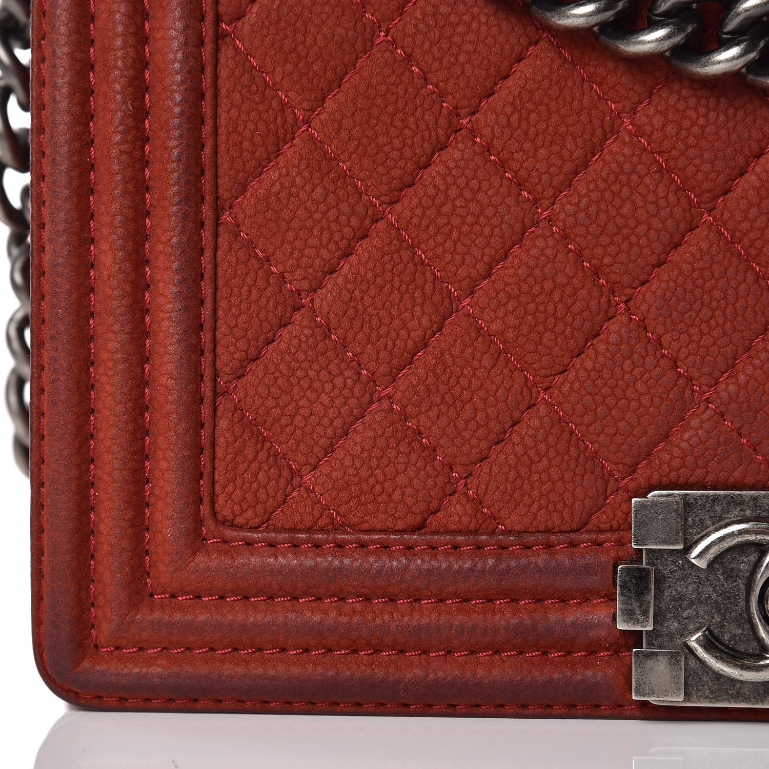 Chanel Iridescent Caviar Quilted Medium Boy Flap Red 11 of 18