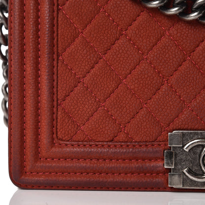 Chanel Iridescent Caviar Quilted Medium Boy Flap Red 11 of 18