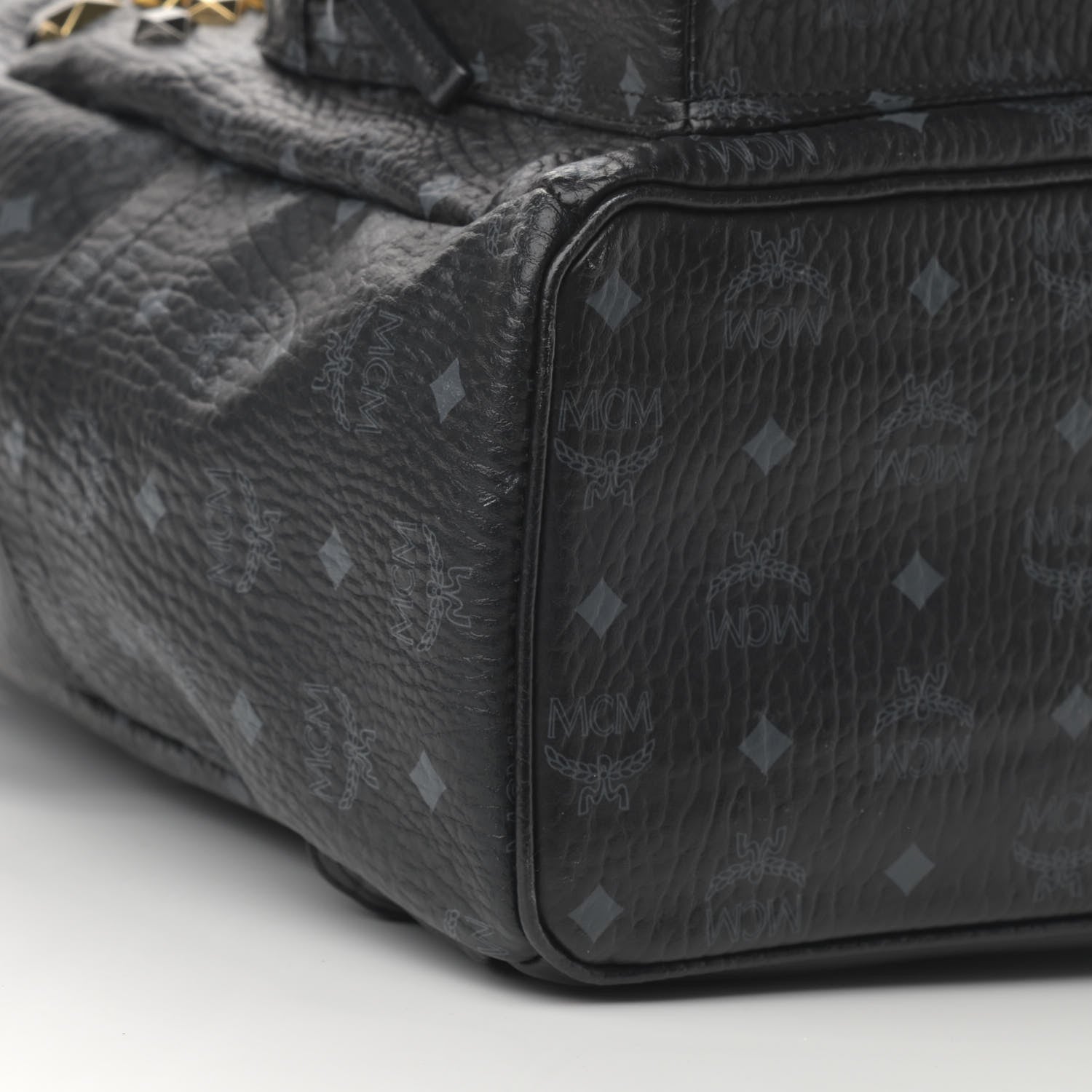MCM Visetos Studded Medium Stark M Backpack Black 9 of 14