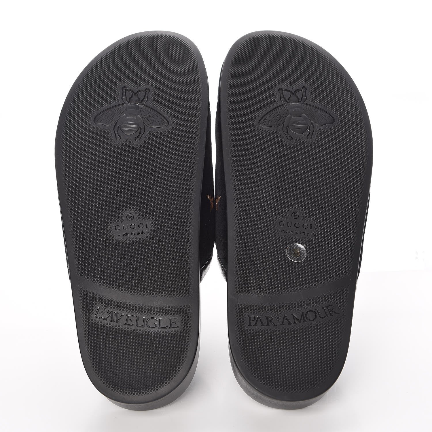 Gucci Softy Velvet Malaga Kid Bee Star Embroidered Womens Horsebit River Slippers 36 Black 5 of 12