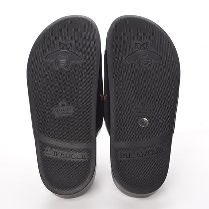 Gucci Softy Velvet Malaga Kid Bee Star Embroidered Womens Horsebit River Slippers 36 Black 5 of 12