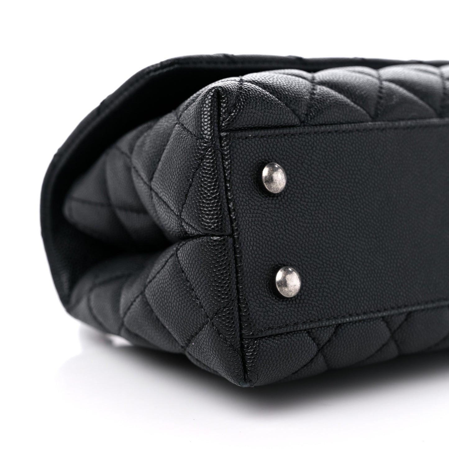 Caviar Quilted Mini Coco Handle Flap Black
