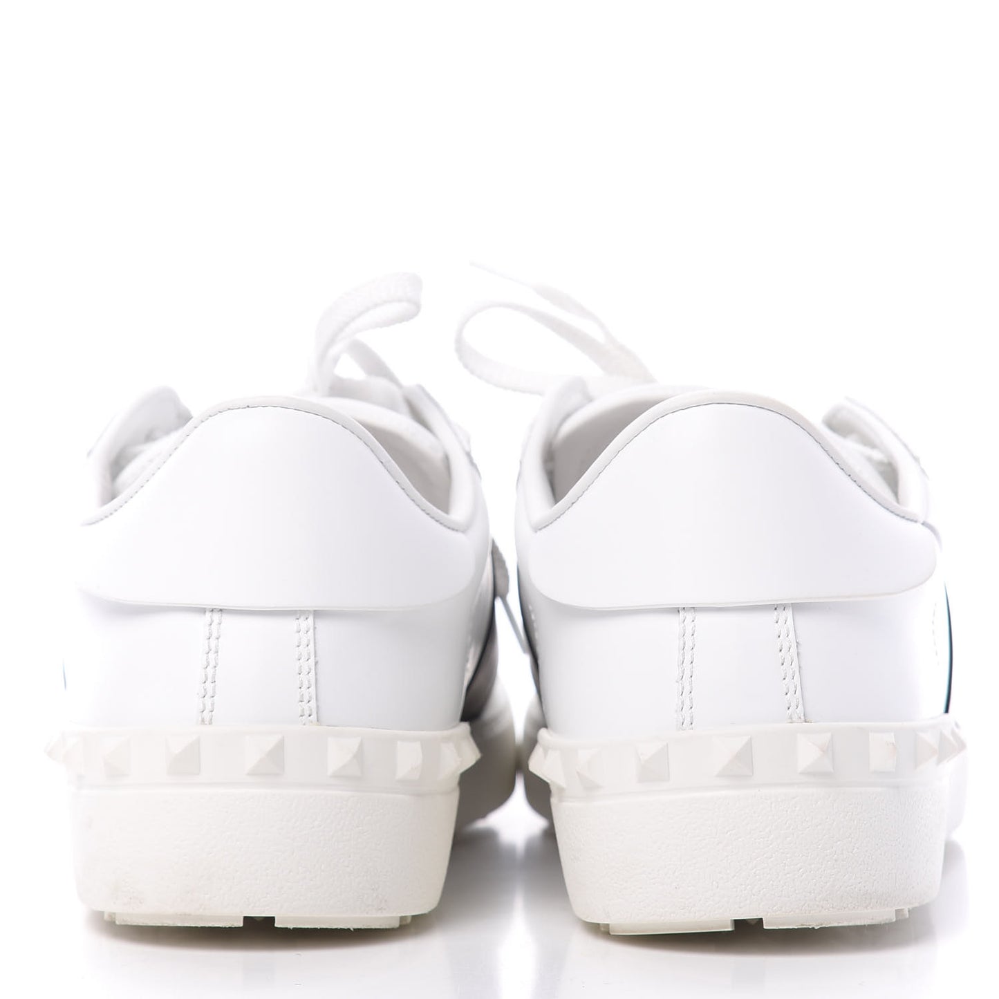 Calfskin Star VLTN Mens Rockstud Open Sneakers 41 White