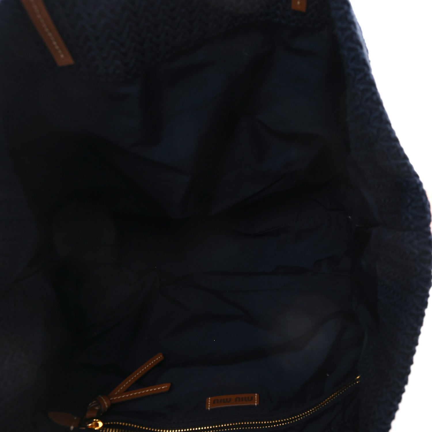 Miu Miu Raffia Crochet Stripe Tote Natural Blue 5 of 10