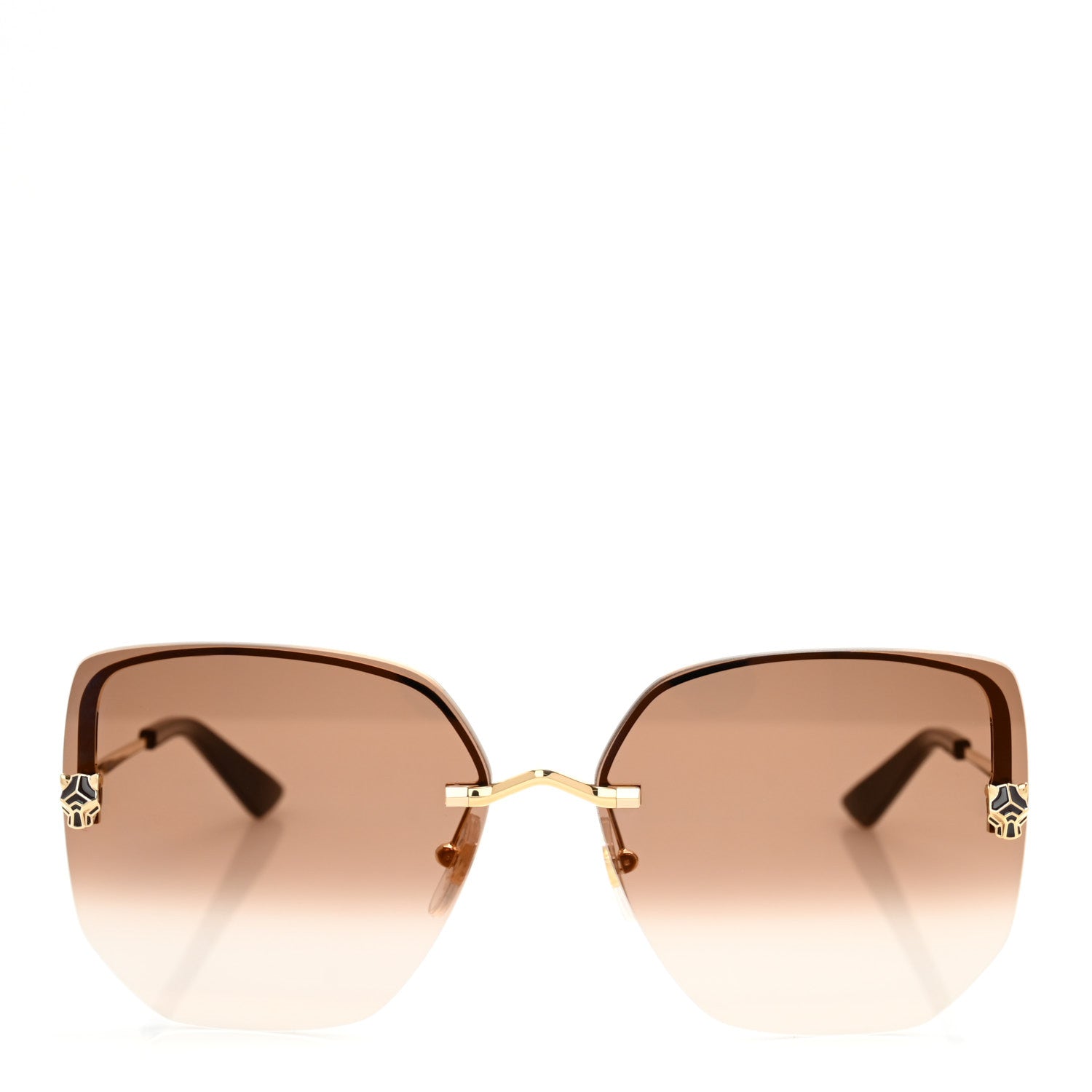 Cartier Panthere De Cartier Rimless Square Sunglasses Gold 2 of 7