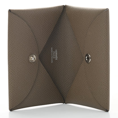 Hermes Epsom Calvi Card Case Etoupe 5 of 7