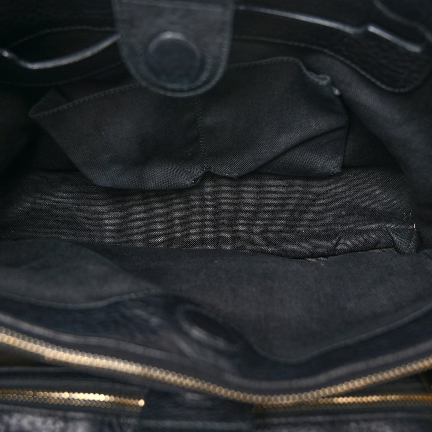 Pebbled Calfskin Medium Bamboo Shopper Tote Black