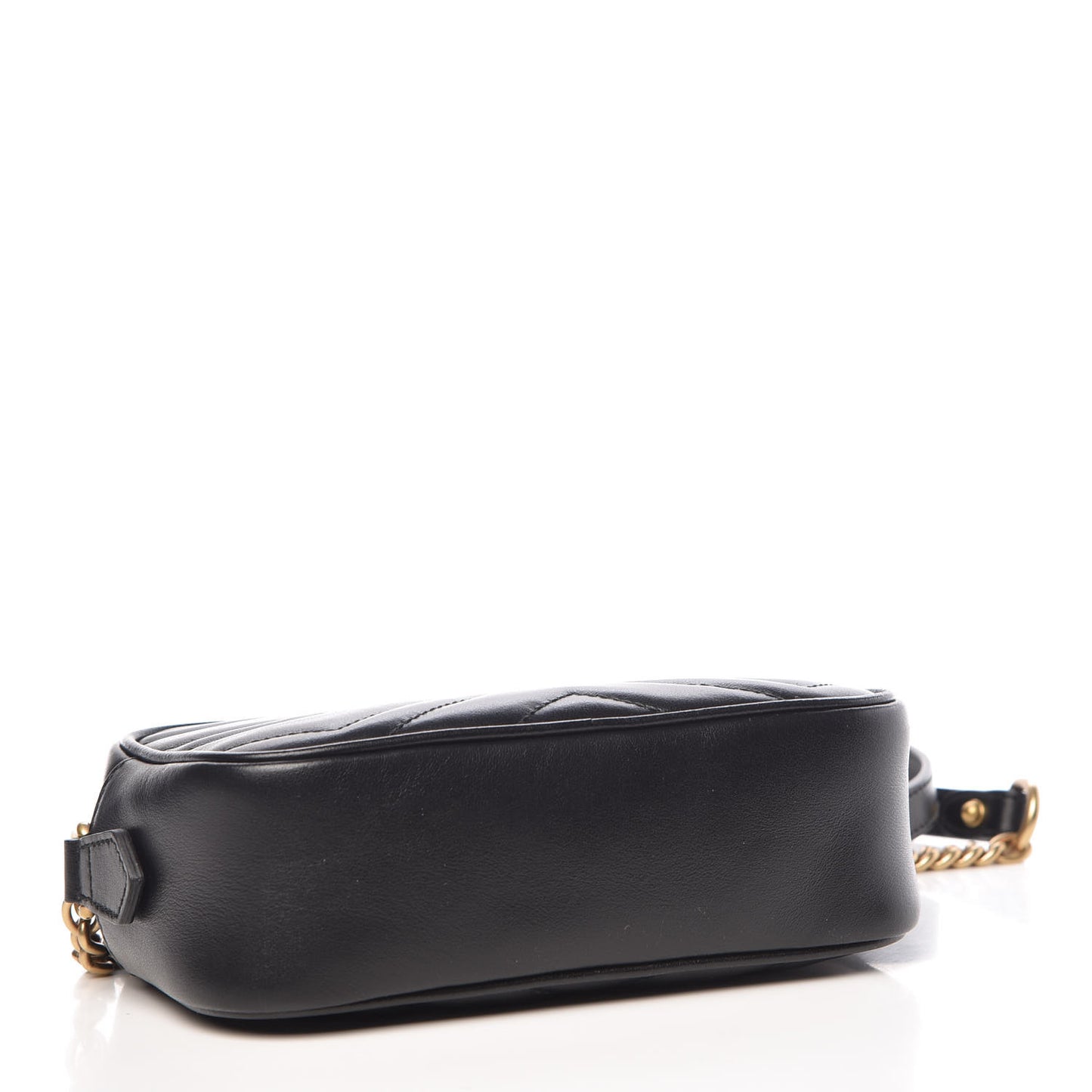 Calfskin Matelasse Mini GG Marmont Chain Shoulder Bag Black