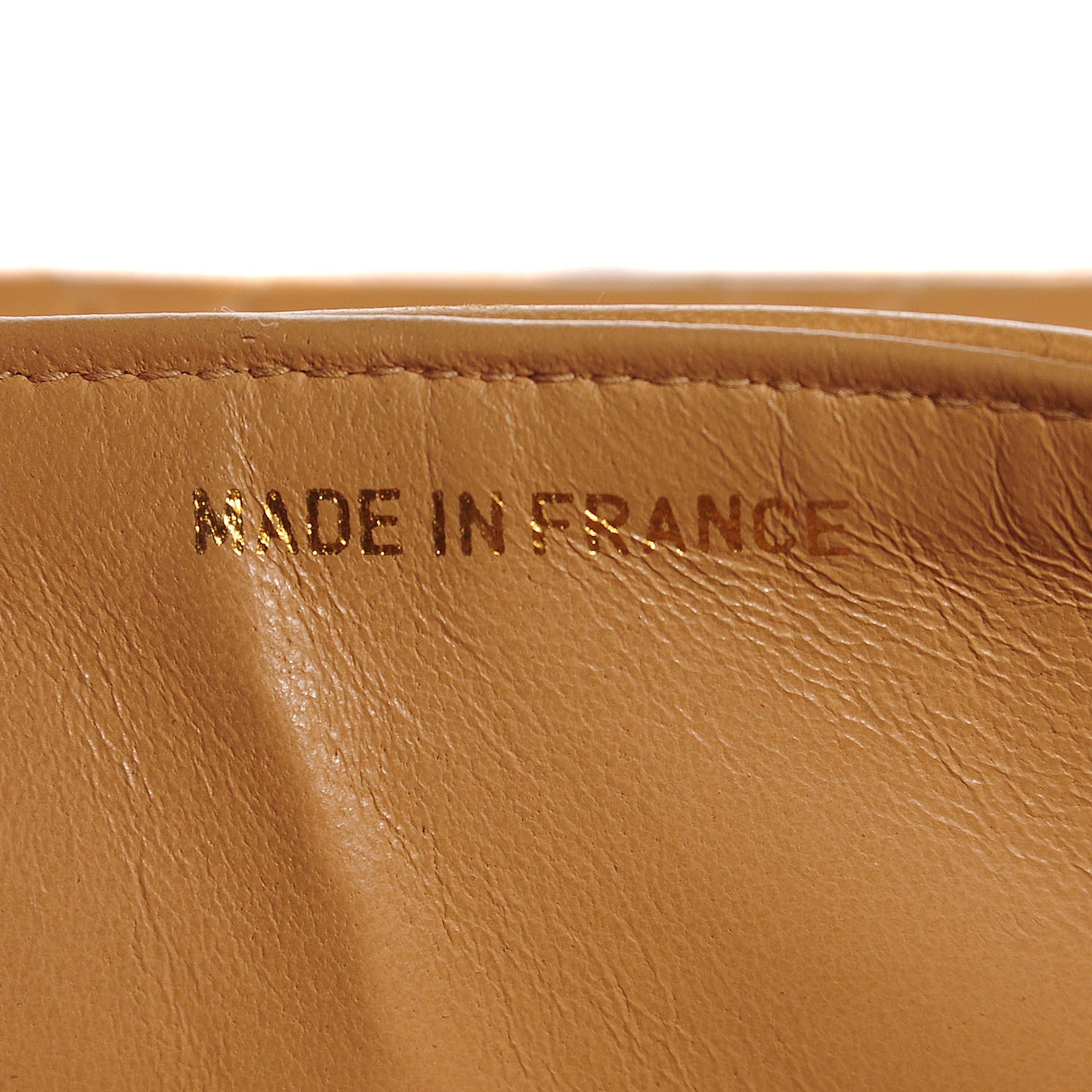 Lambskin Quilted Medium Double Flap Beige