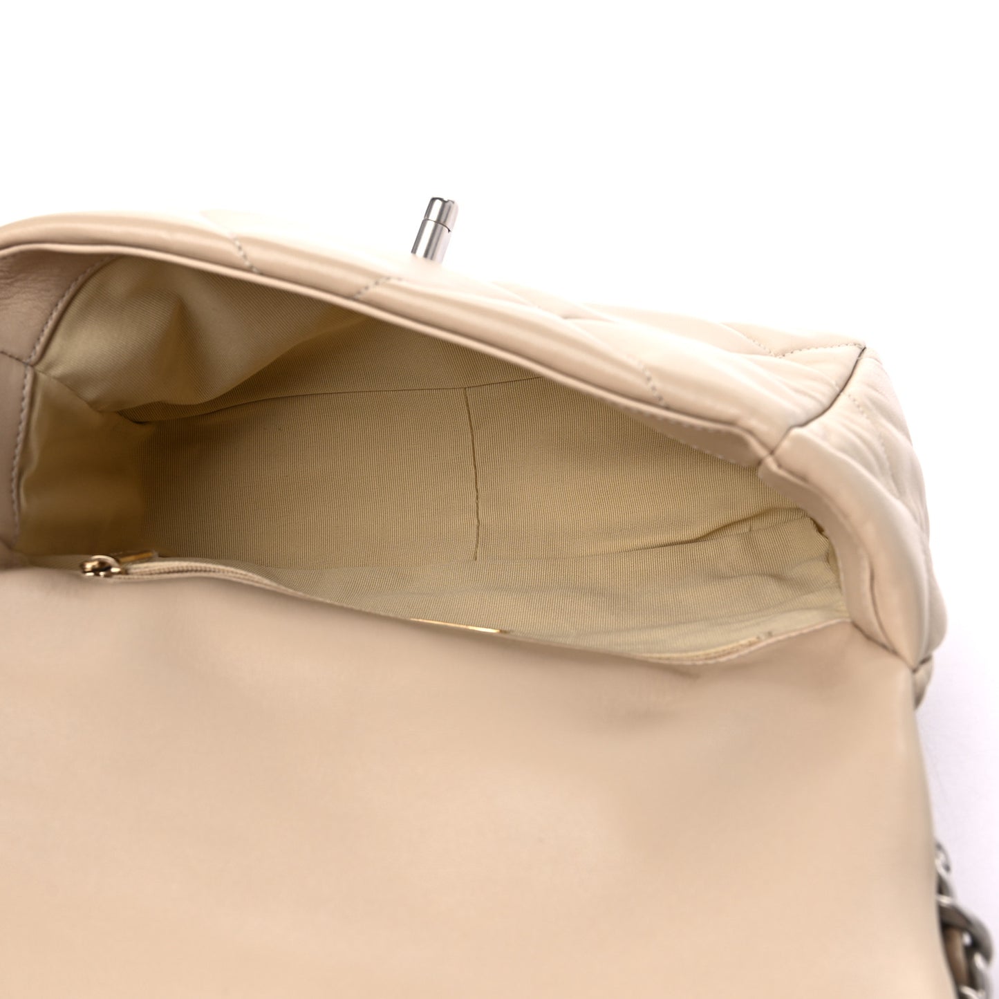 Lambskin Quilted Medium Chanel 19 Flap Light Beige