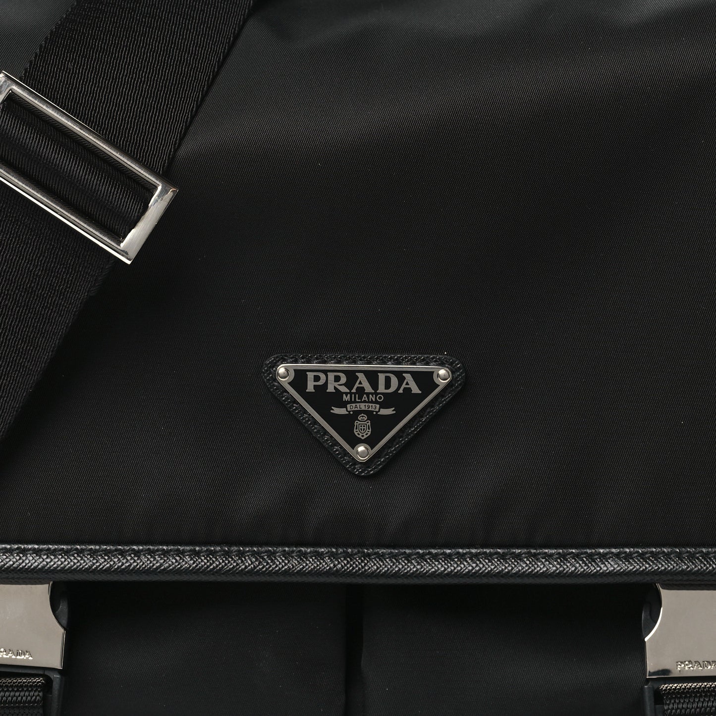 Re-Nylon Saffiano Messenger Bag Black