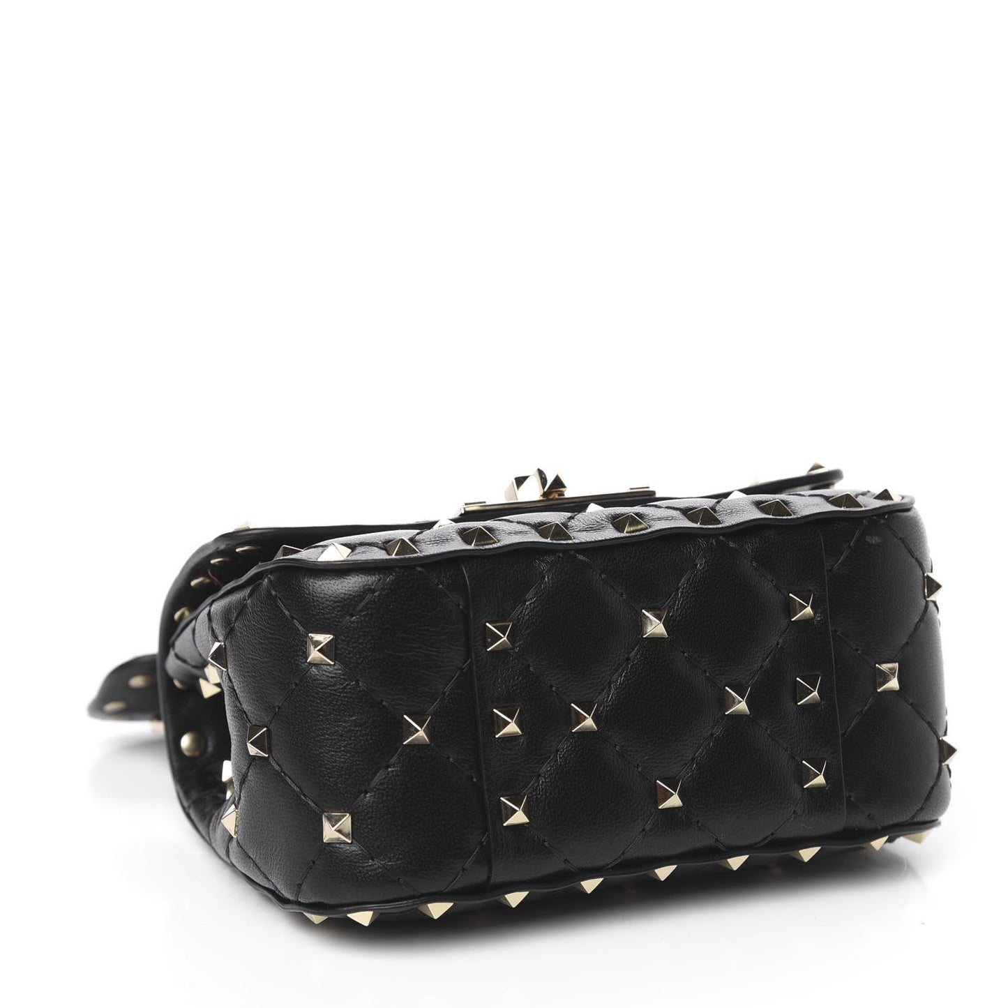 Nappa Micro Rockstud Spike Shoulder Bag Black