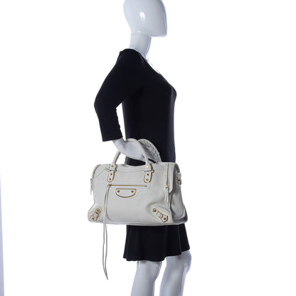 Balenciaga Chevre Gold Metallic Edge Hardware City White 3 of 10
