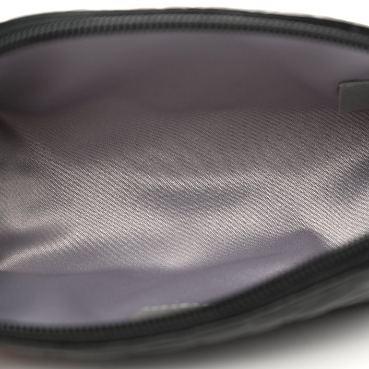 Lambskin Camellia Embossed Cosmetic Case Black
